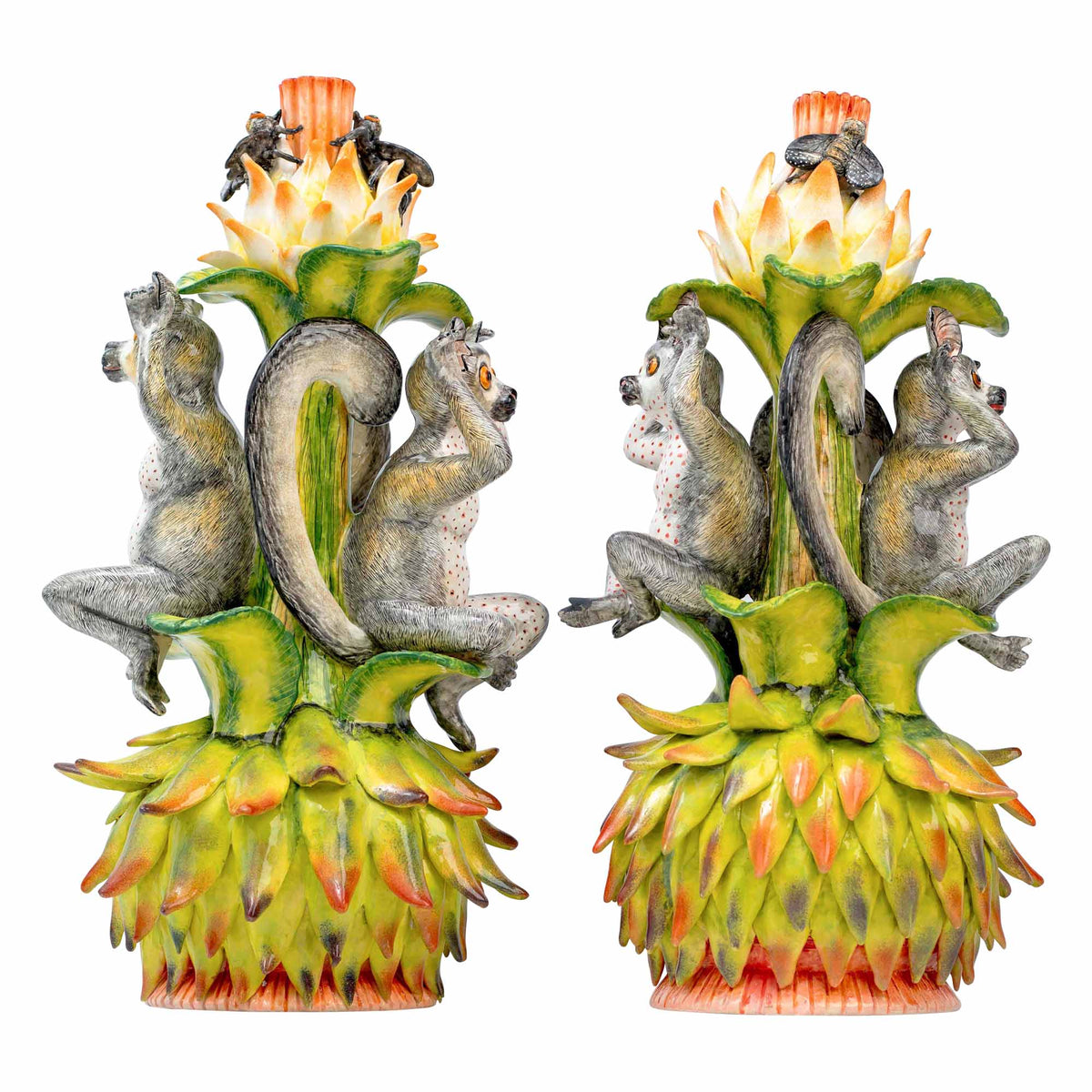 Pair Of Bush Baby Candlesticks