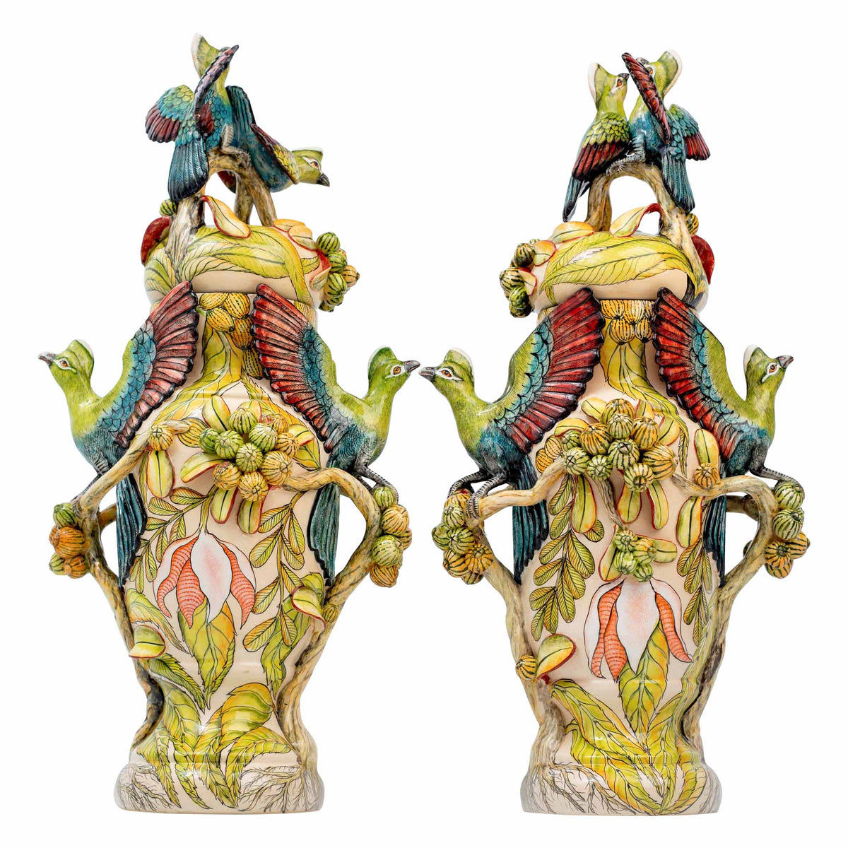 Pair Lori Bird Urns