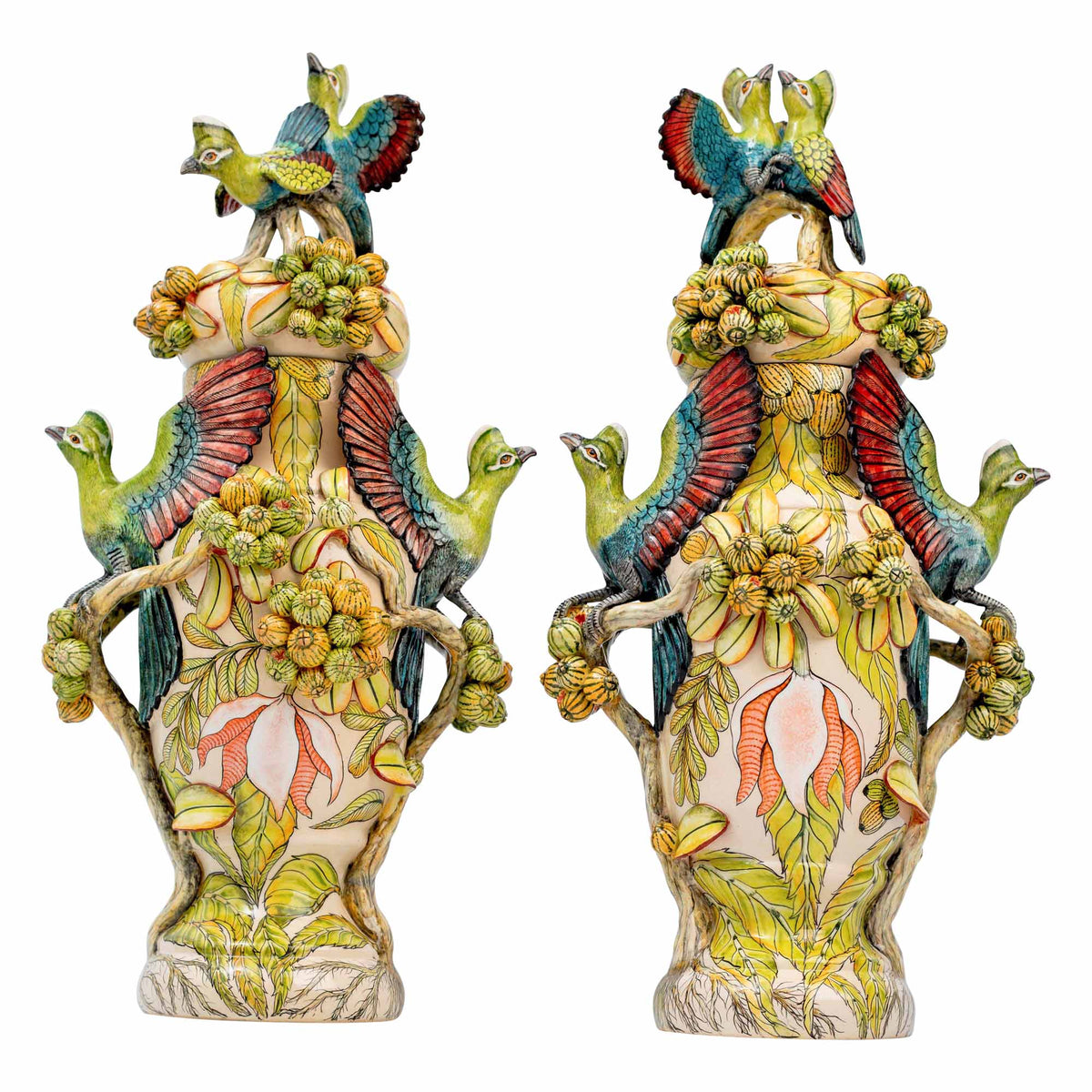 Pair Lori Bird Urns