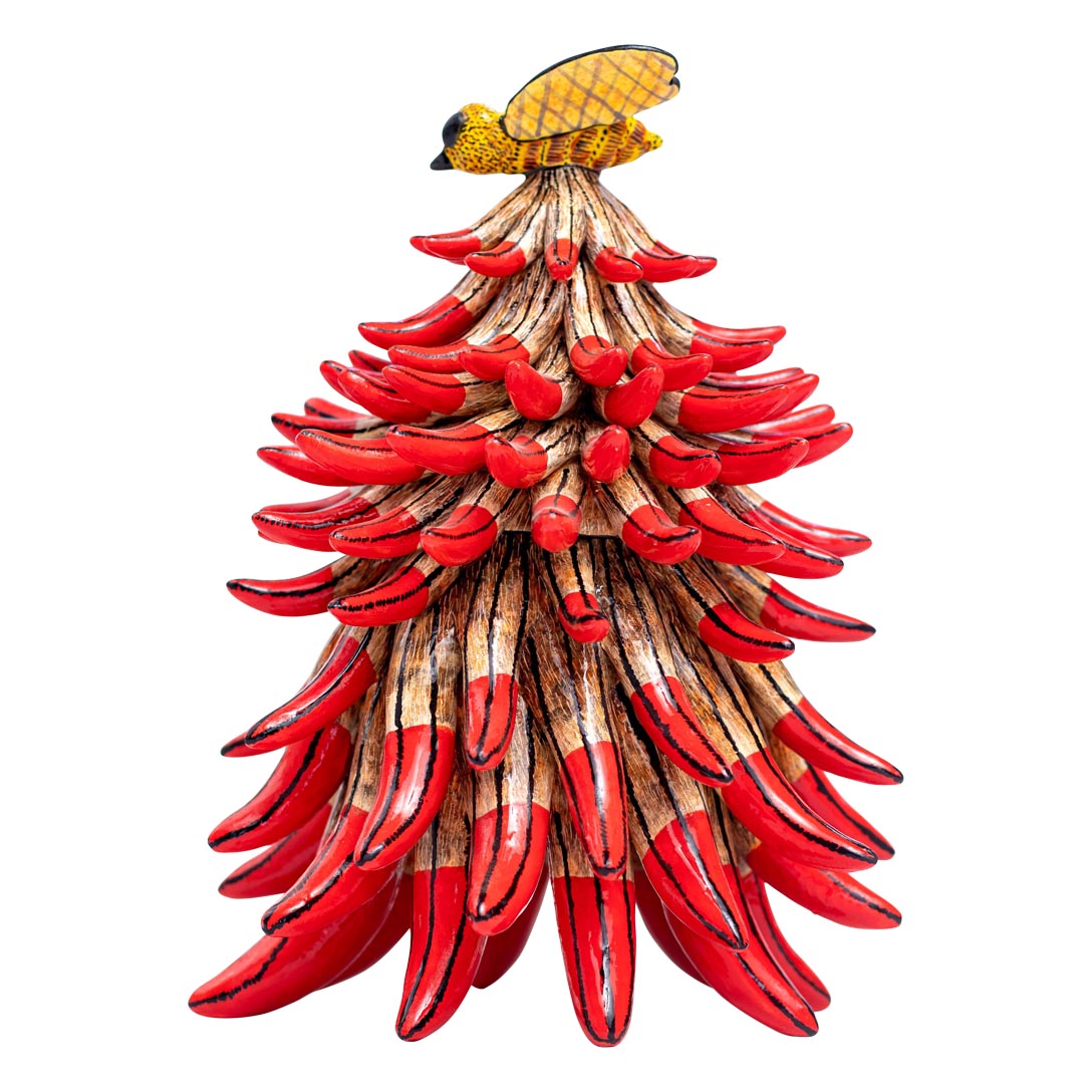 Coral, bee, red jewelry box