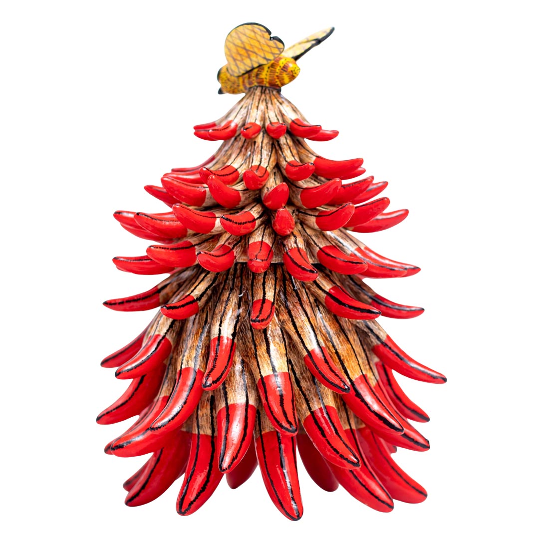 Coral, bee, red jewelry box