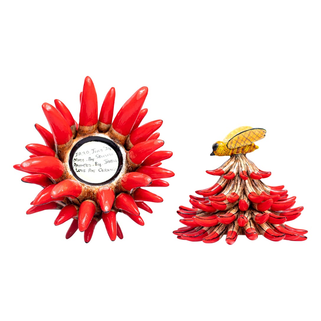 Coral, bee, red jewelry box