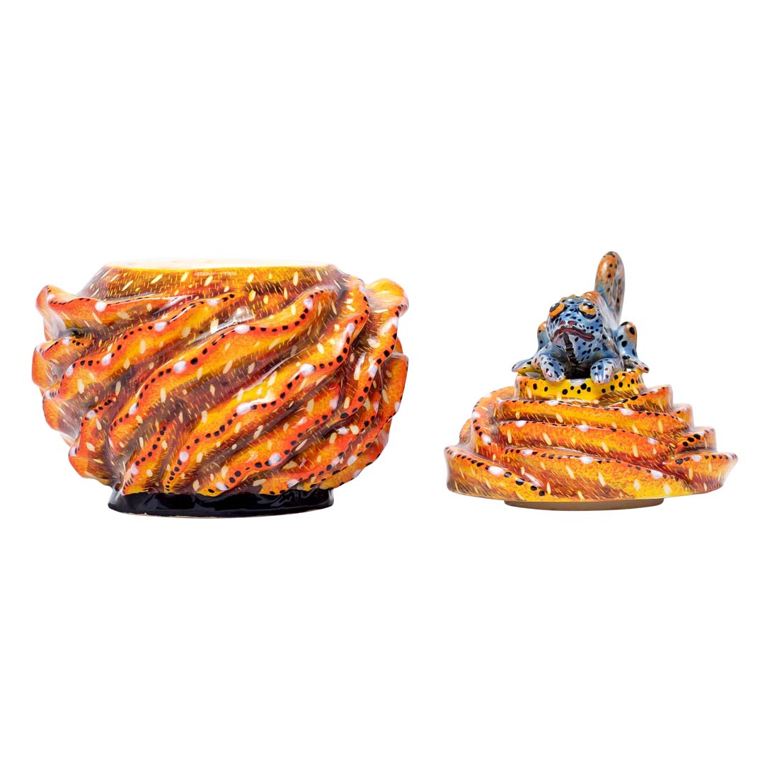 Succulent chameleon jewelry box