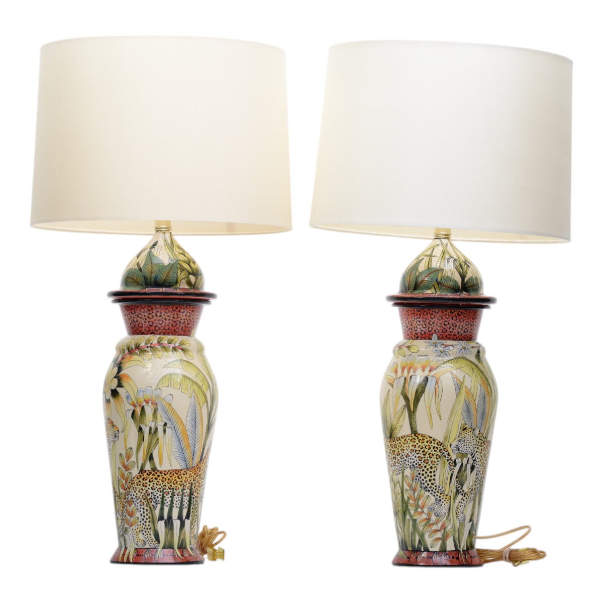 The pair leopard lamps