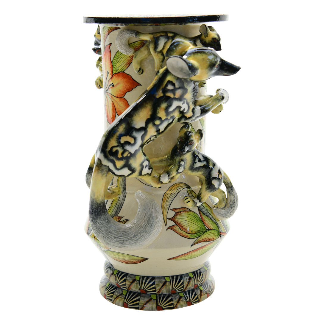 Wild dog vase