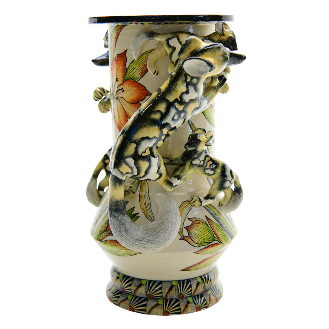 Wild dog vase