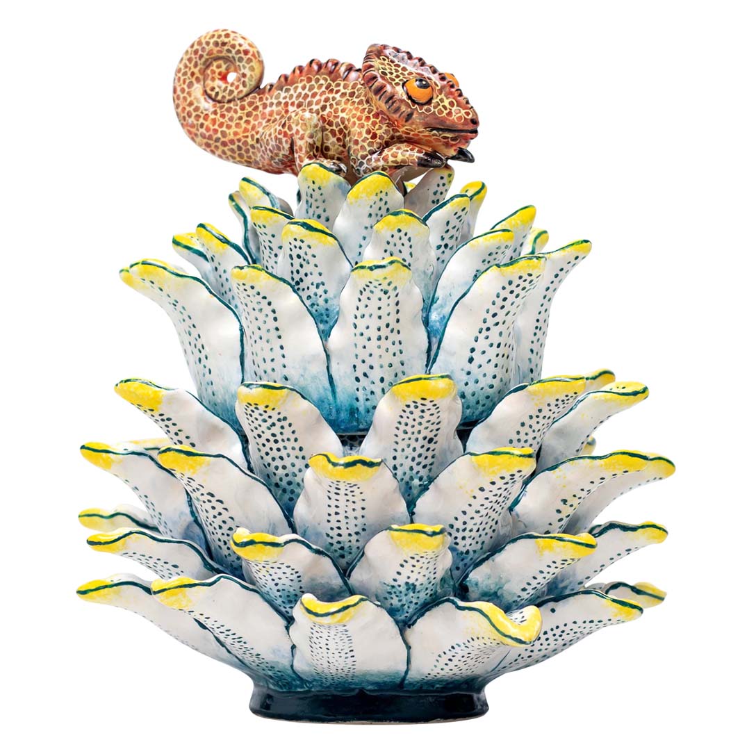 Succulent chameleon jewelry box