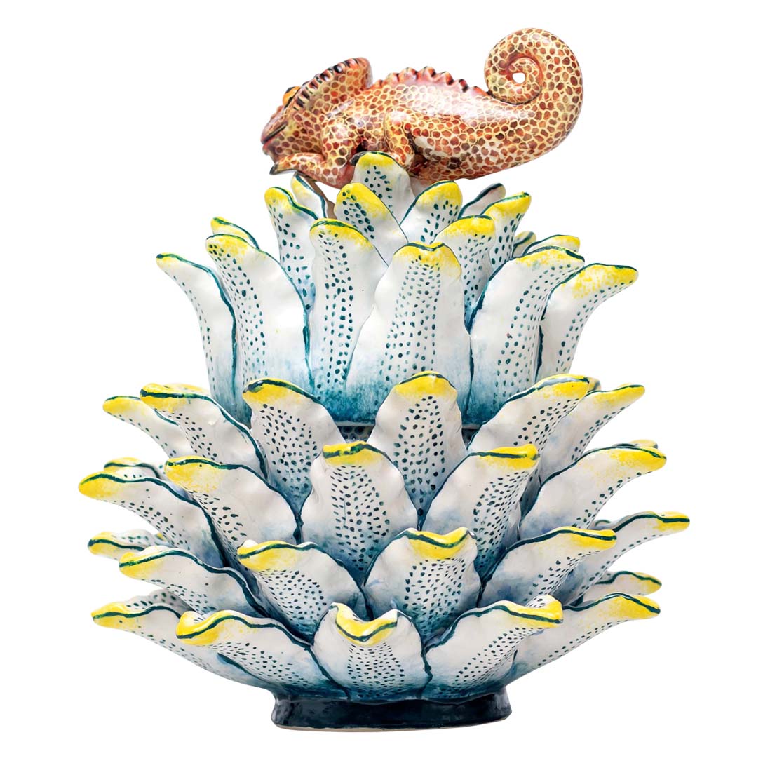 Succulent chameleon jewelry box