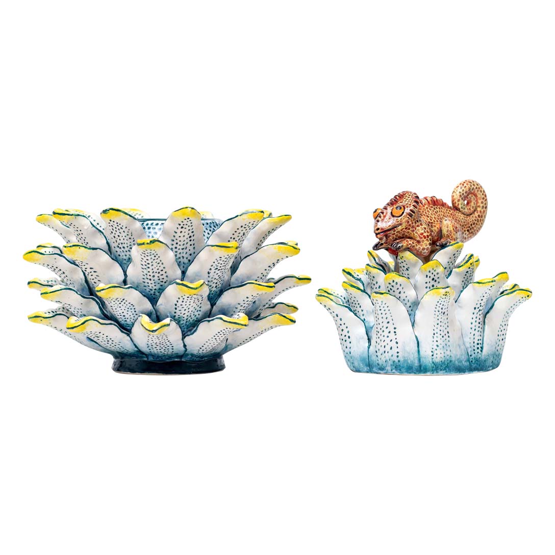Succulent chameleon jewelry box