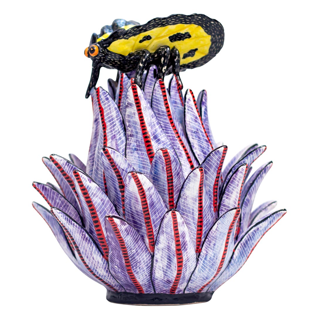 Butterfly on protea jewelry box