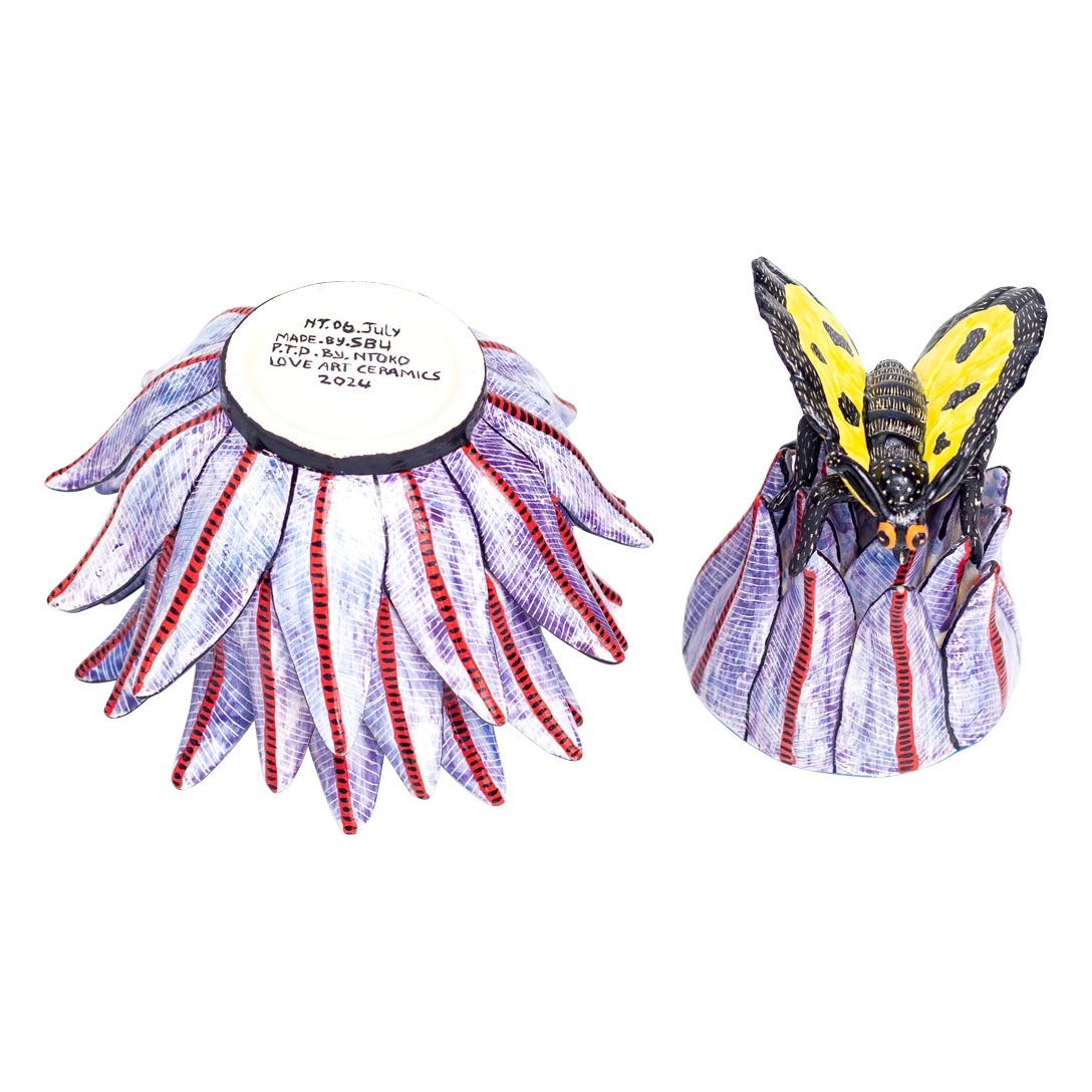 Butterfly on protea jewelry box