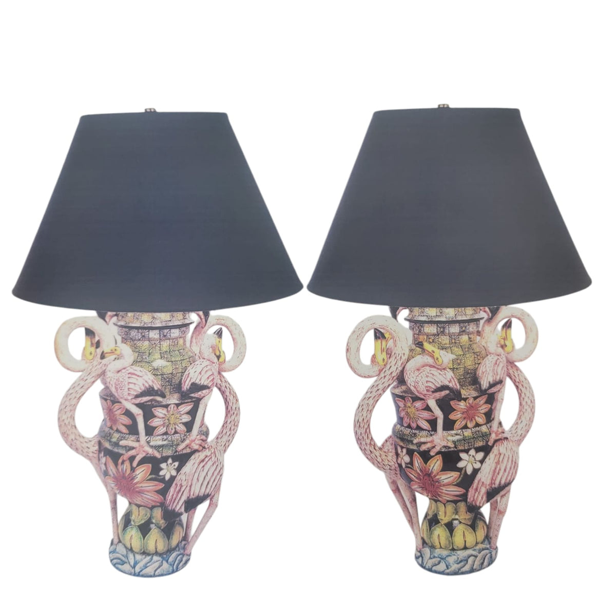 Pair of flamingoes lamps