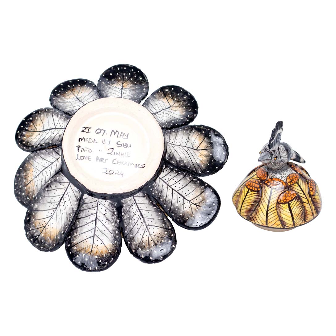 Protea, hoopoe bird jewelry box