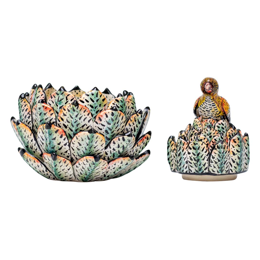 Succulent bird jewelry box