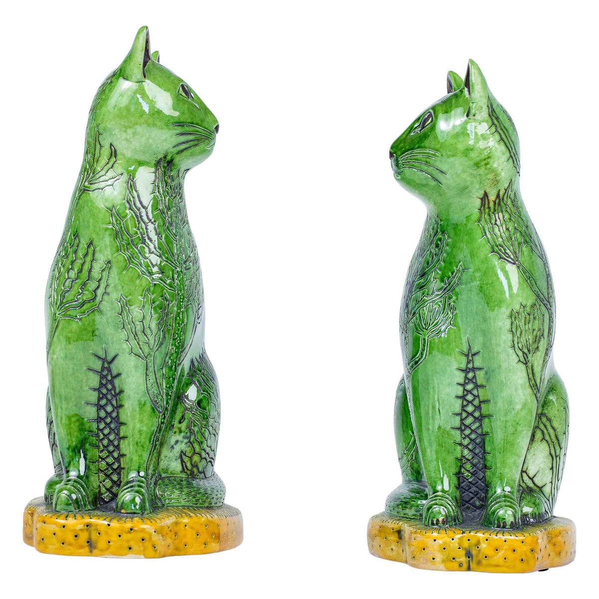 Pair of cat sculptures