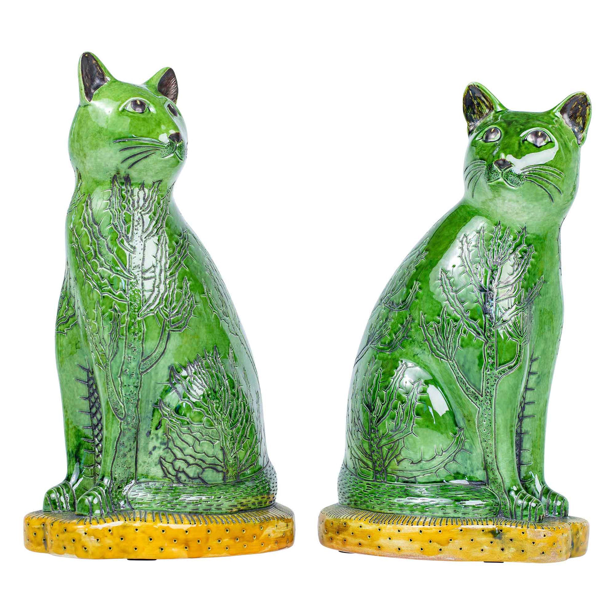 Pair of cat sculptures