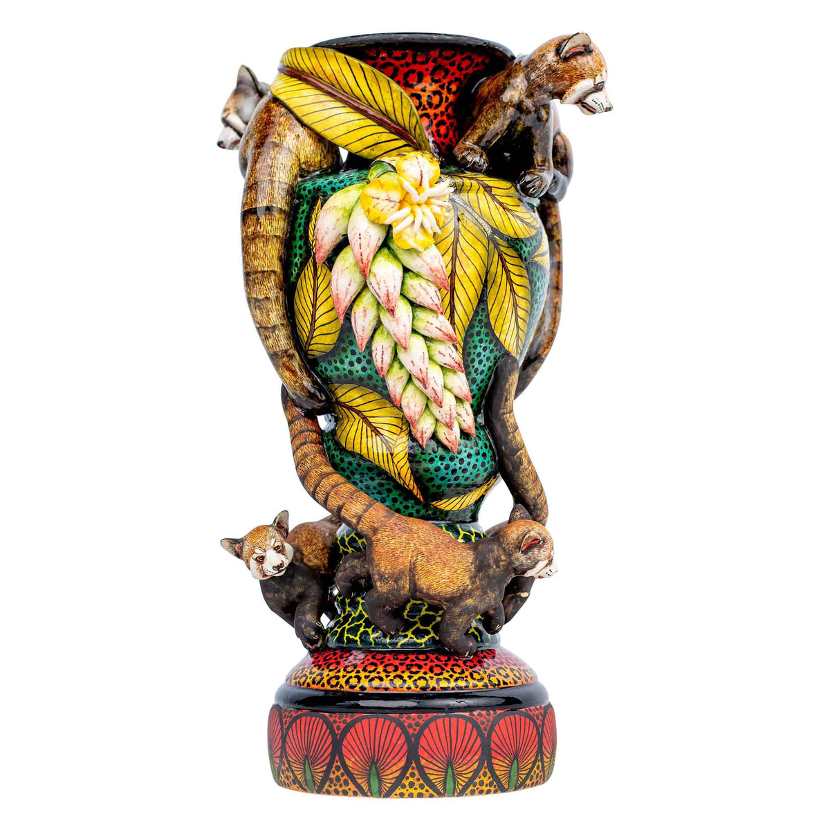 Red panda vase