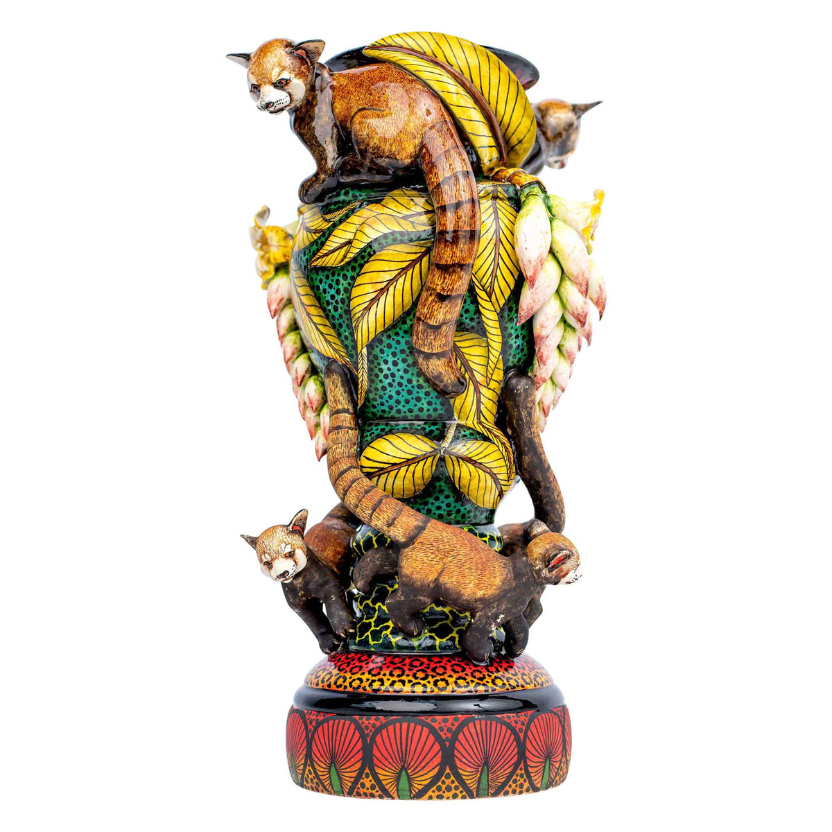 Red panda vase
