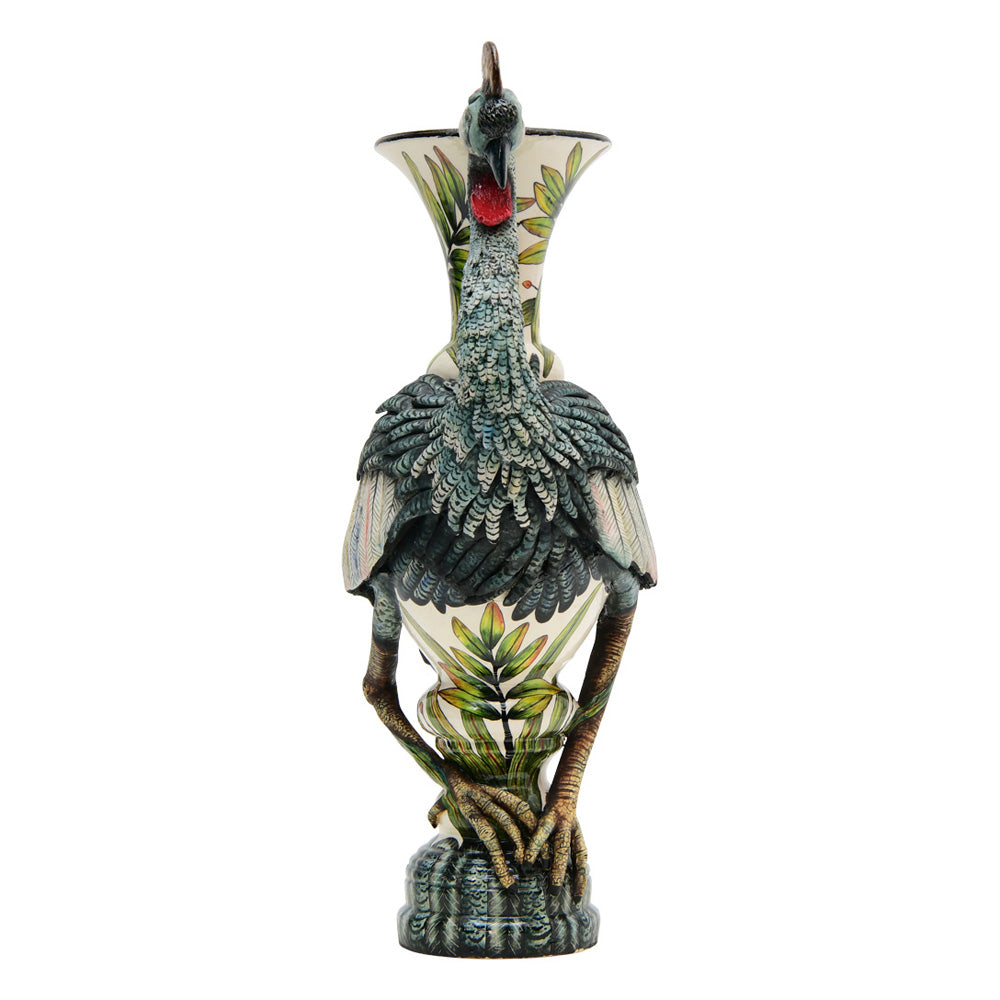 Crested crane vase