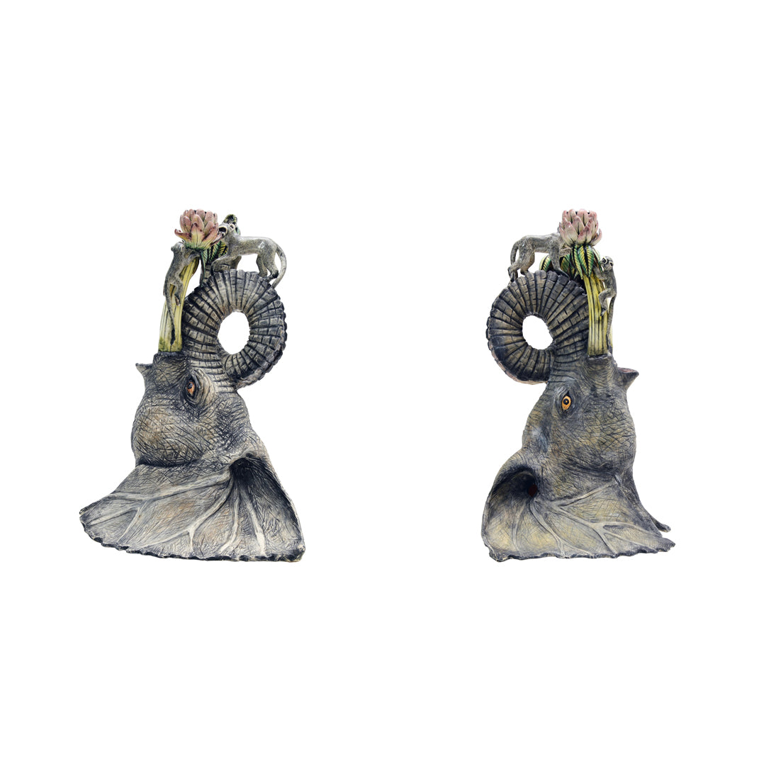 Pair of elephant head candlesticks