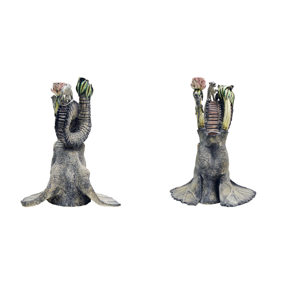 Pair of elephant head candlesticks
