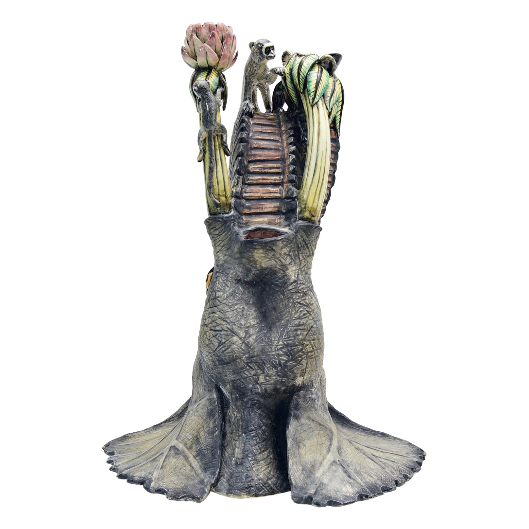 Pair of elephant head candlesticks