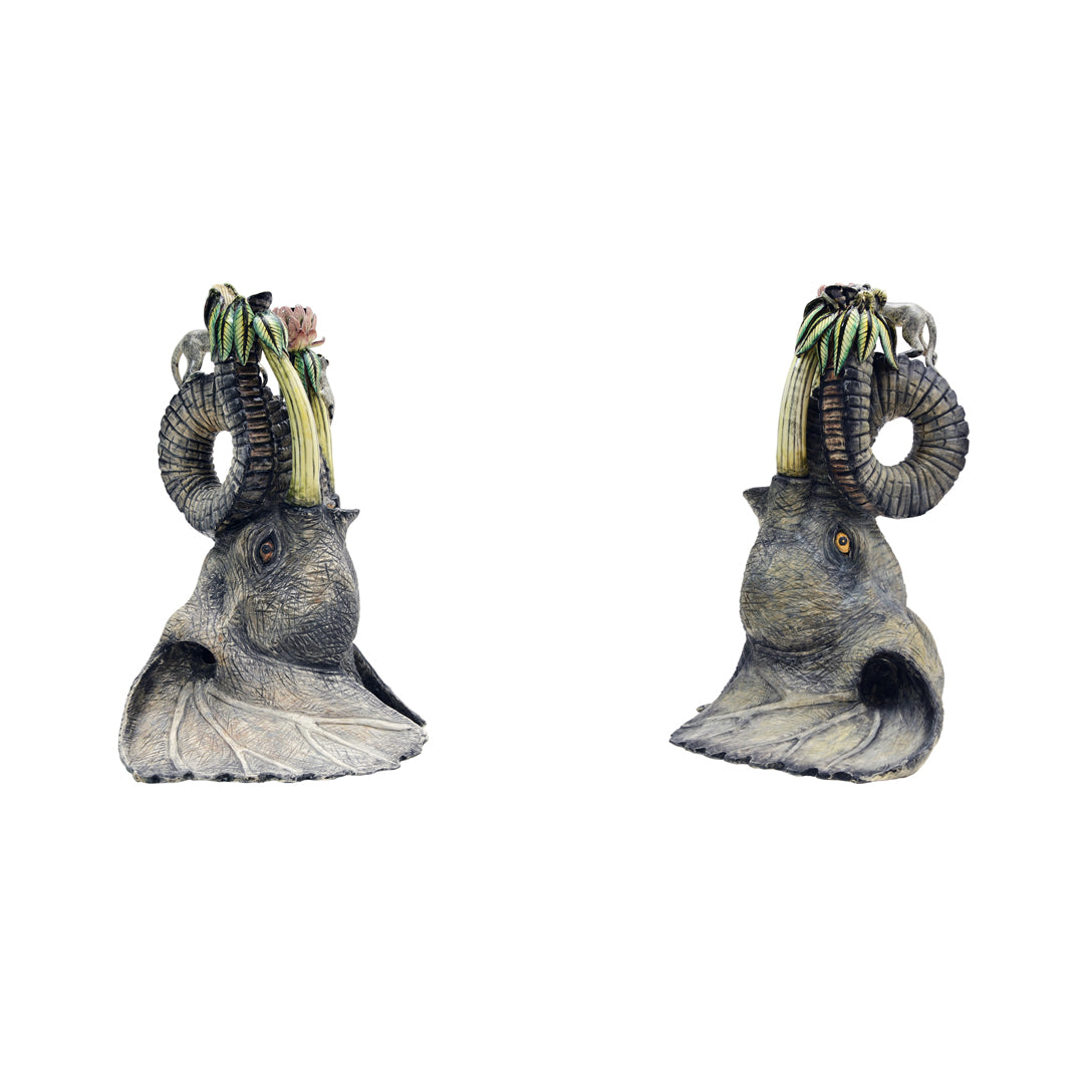 Pair of elephant head candlesticks