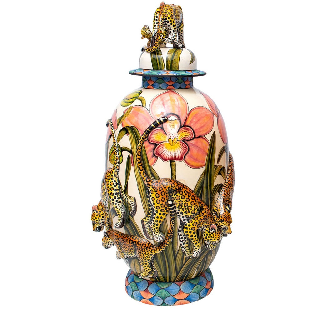 Leopard urn