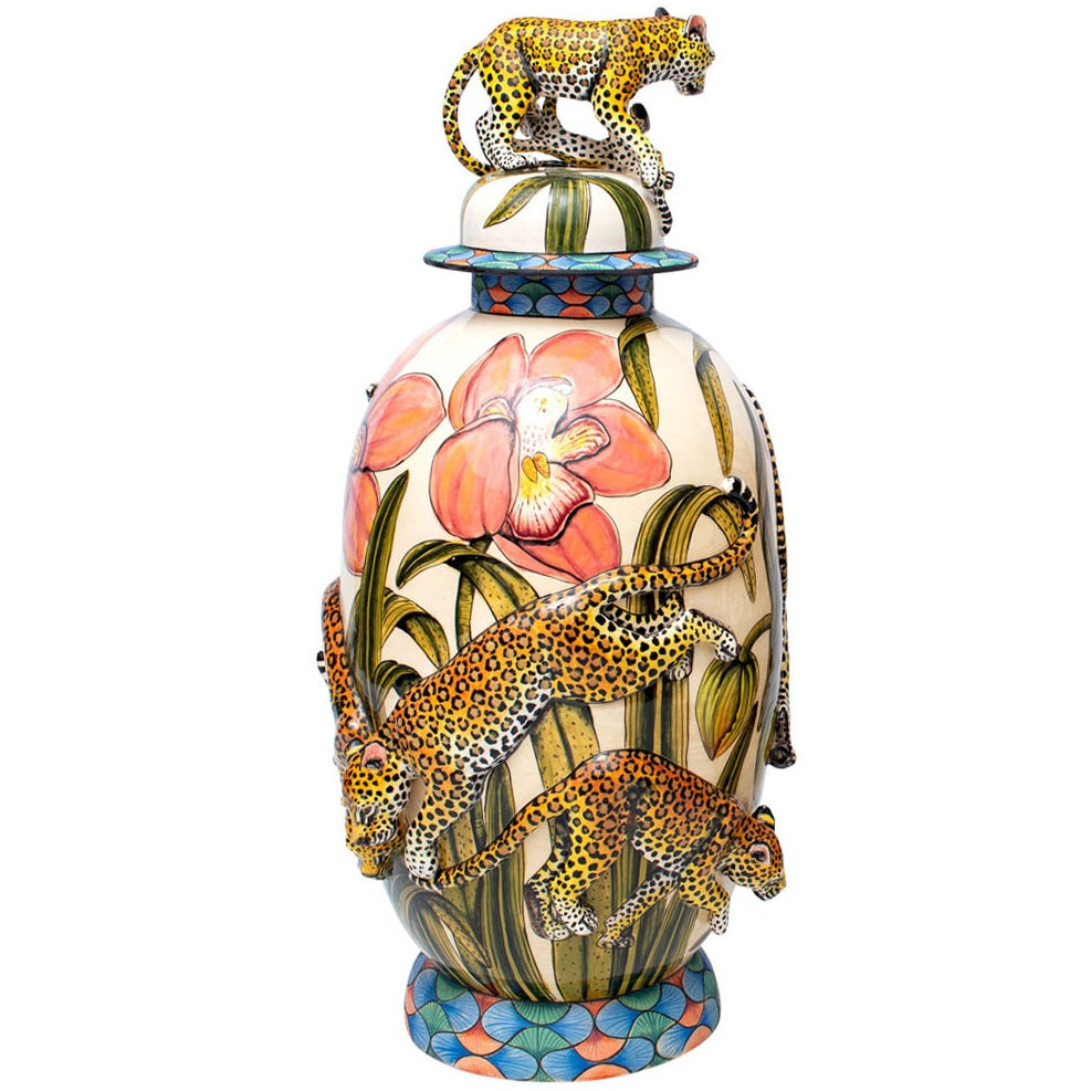 Leopard urn
