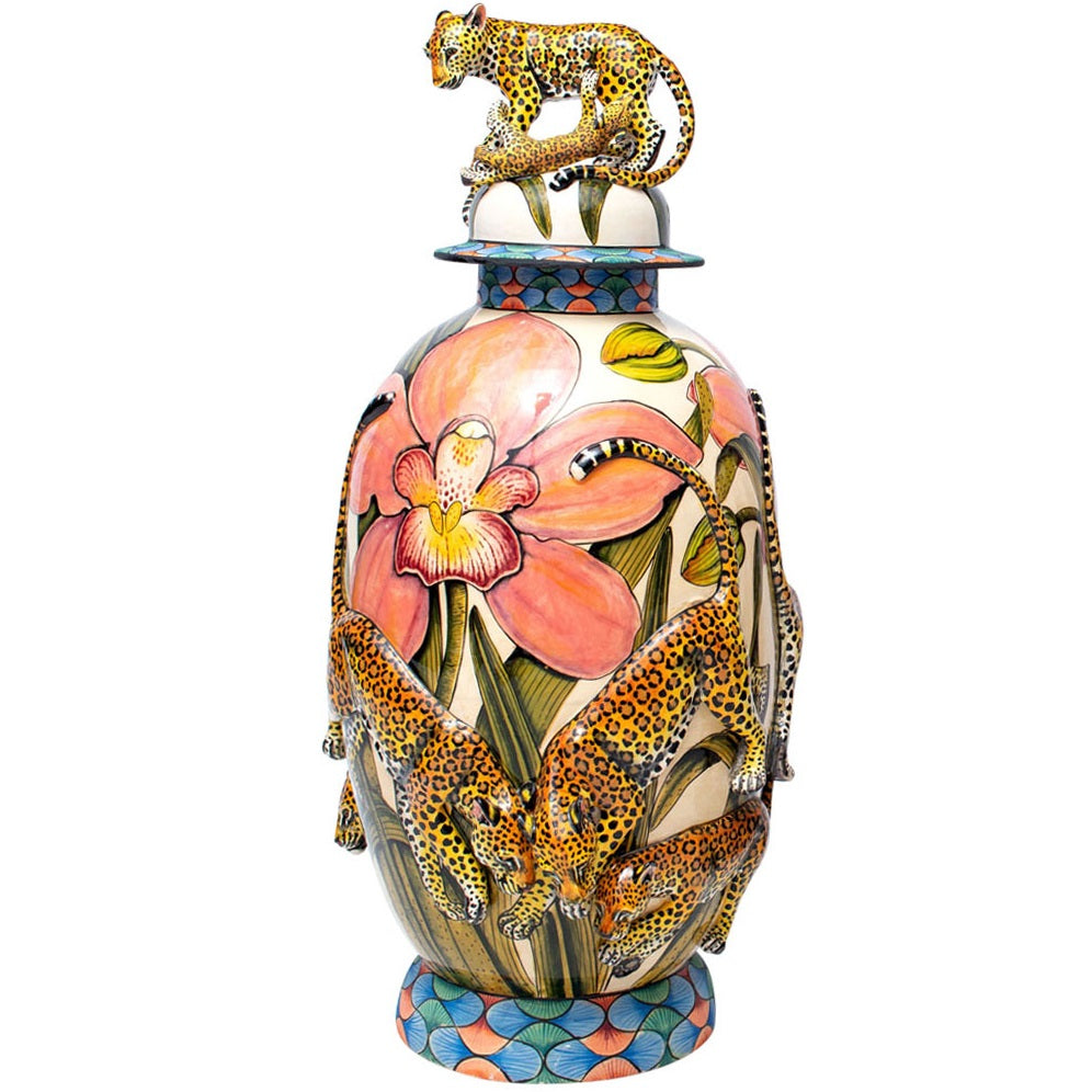 Leopard urn
