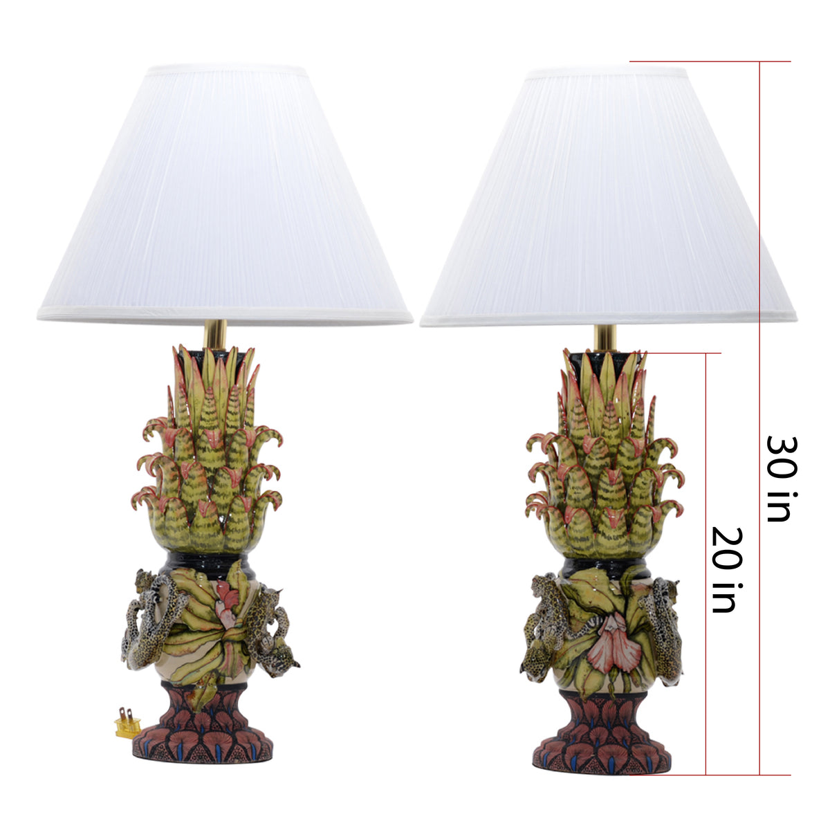 Pair of leopard lamps