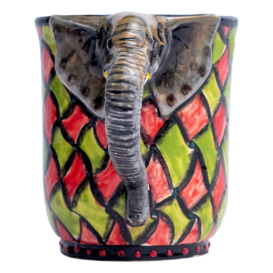 Elephant, rhombus pattern mug