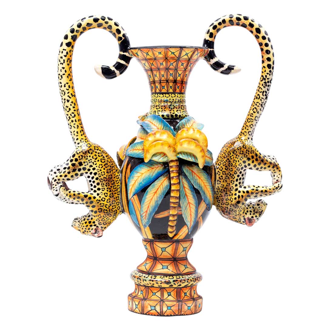 Leopard & acacia tree vase