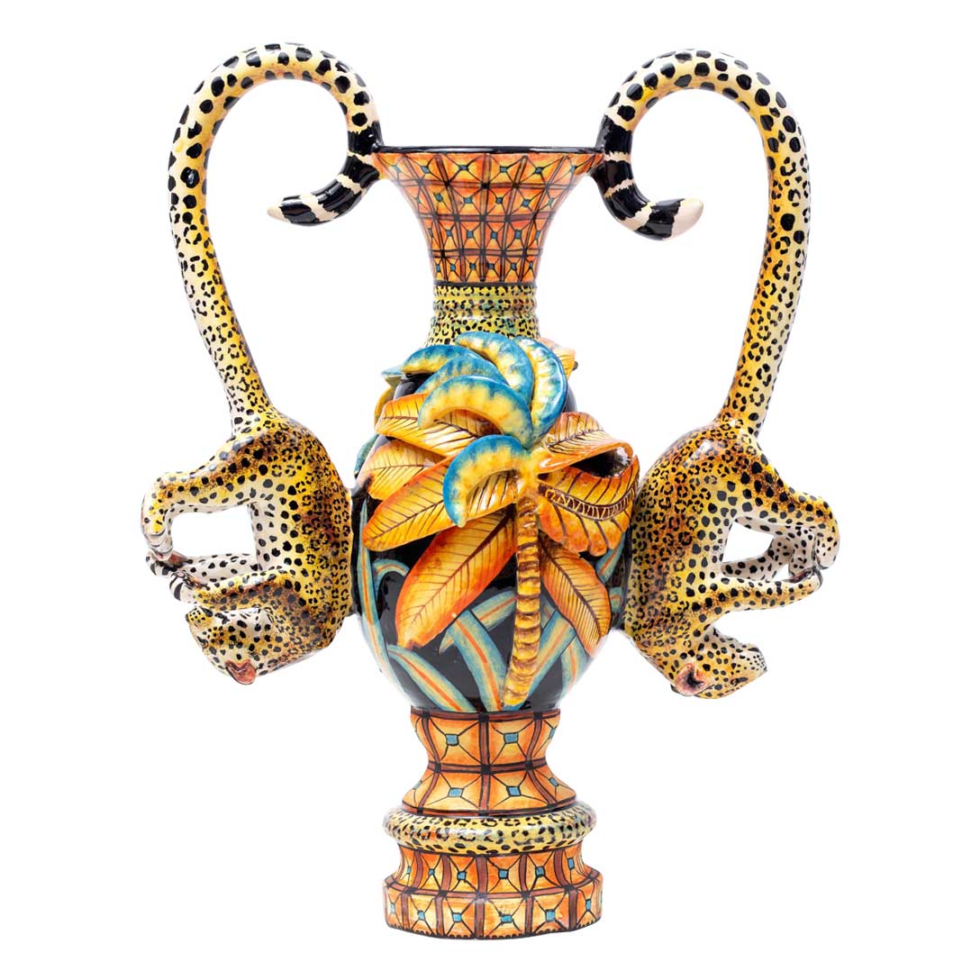 Leopard & acacia tree vase