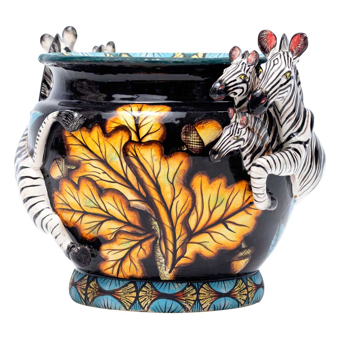 Zebra & quercus robur tree planter