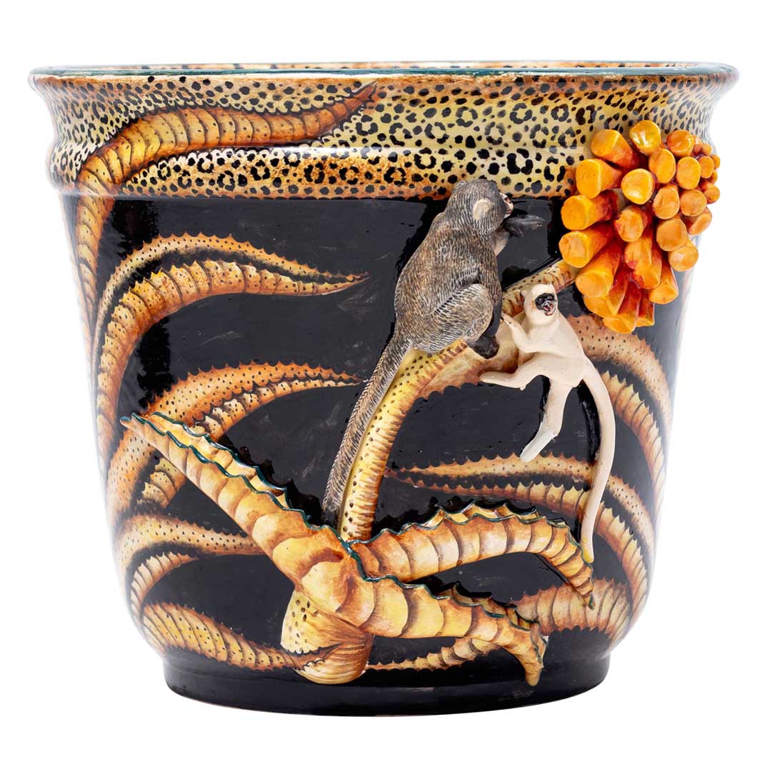 Monkeys & aloe plant planter