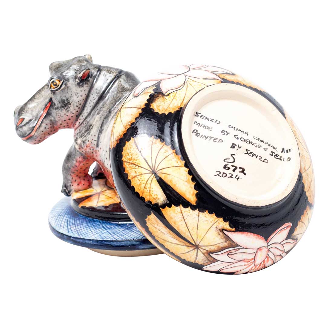Hippo & lily pad jewelry box