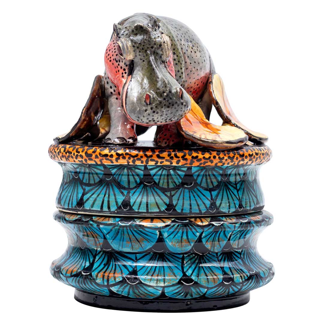 Hippo & lily pad jewelry box