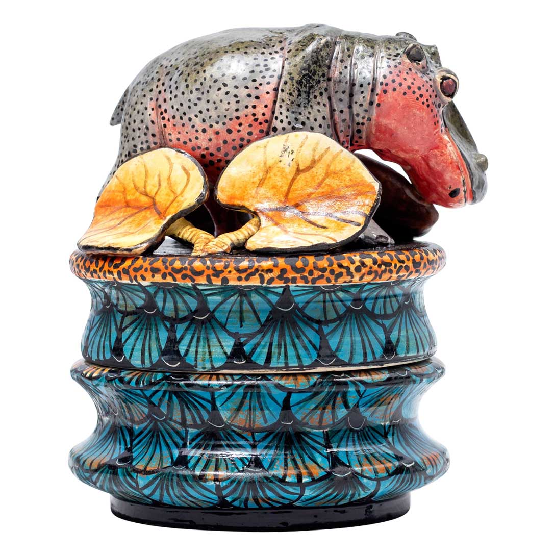 Hippo & lily pad jewelry box