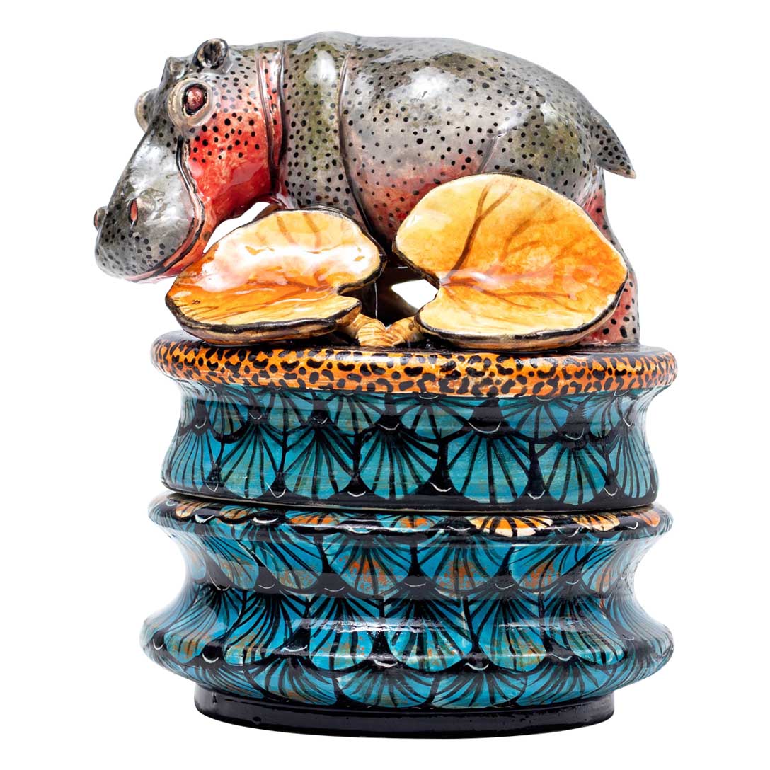 Hippo & lily pad jewelry box