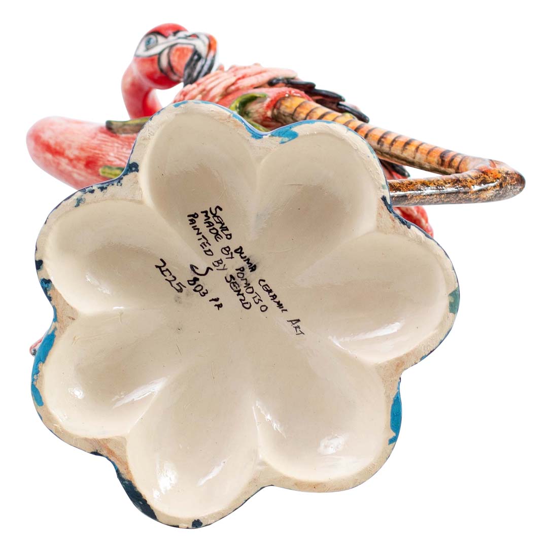 Pair of flamingoes & lily flower candlesticks