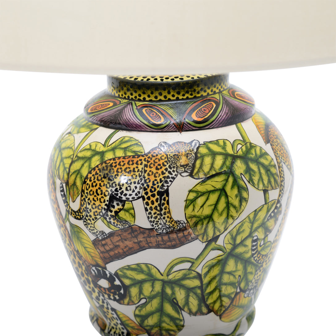 Pair of leopard lamps