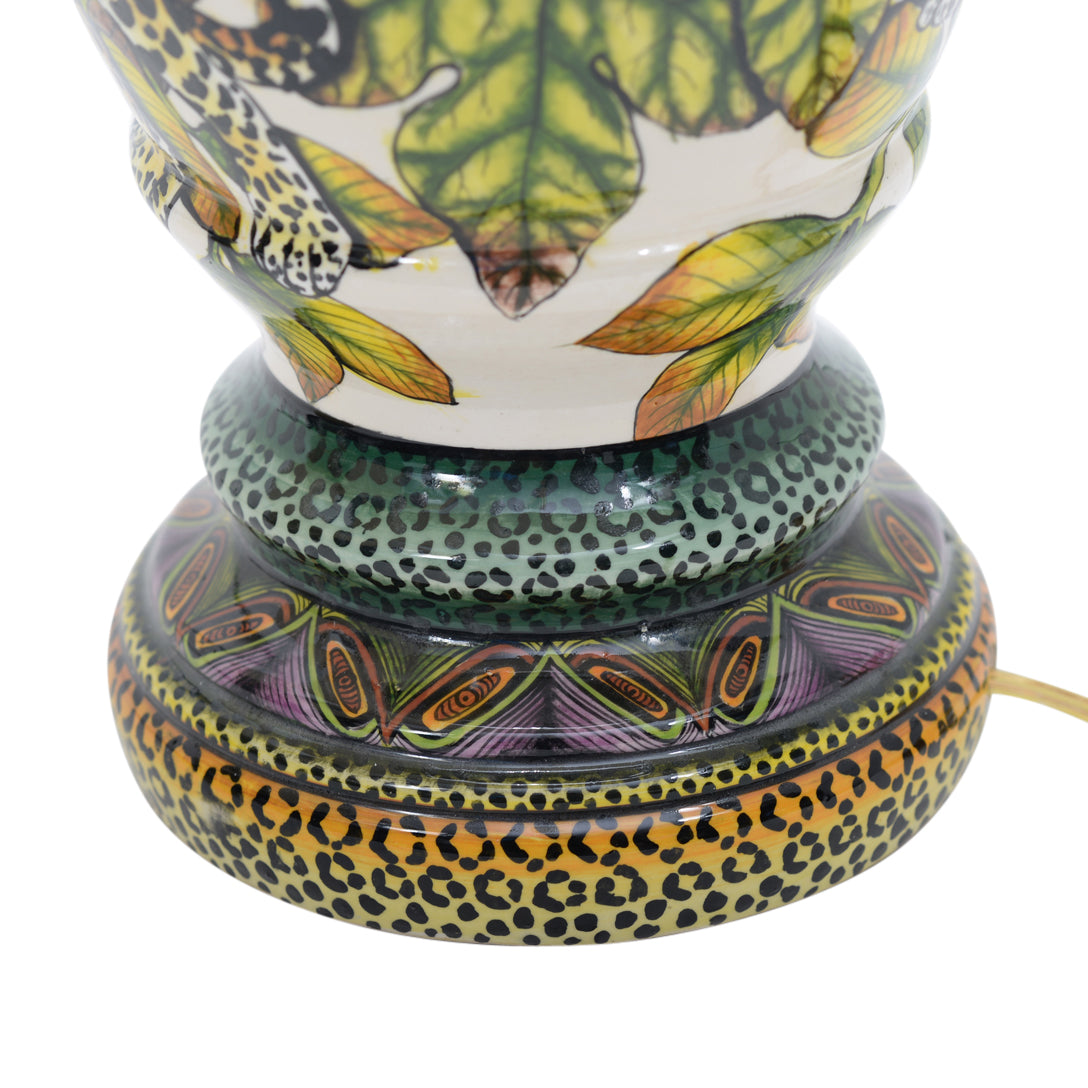 Pair of leopard lamps