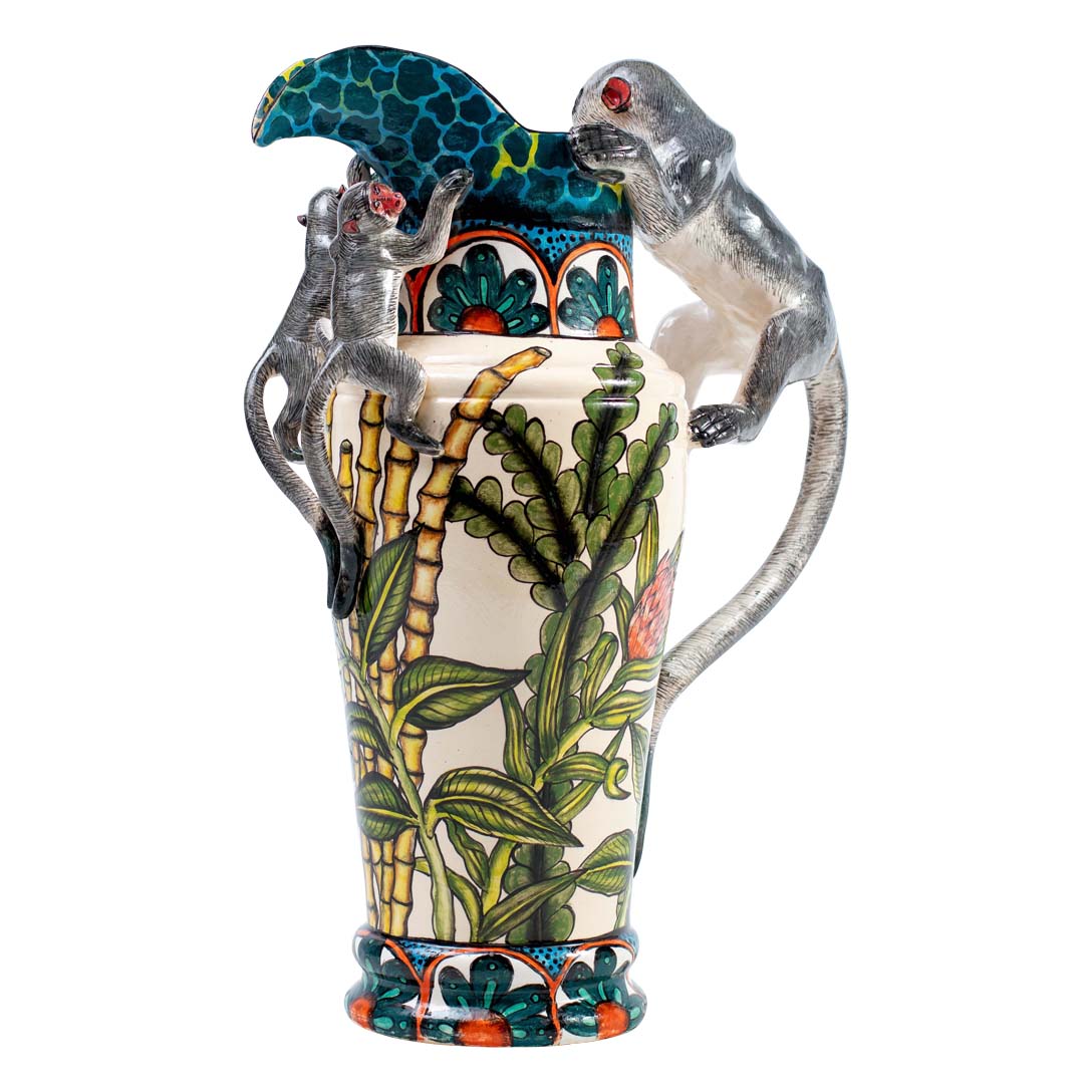 Monkey & protea flower jug