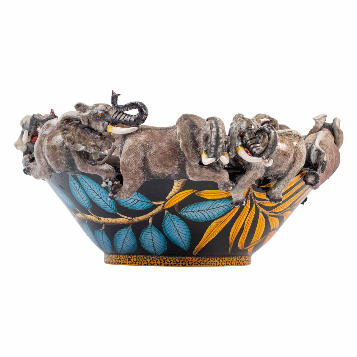 Elephant & orchid flower bowl