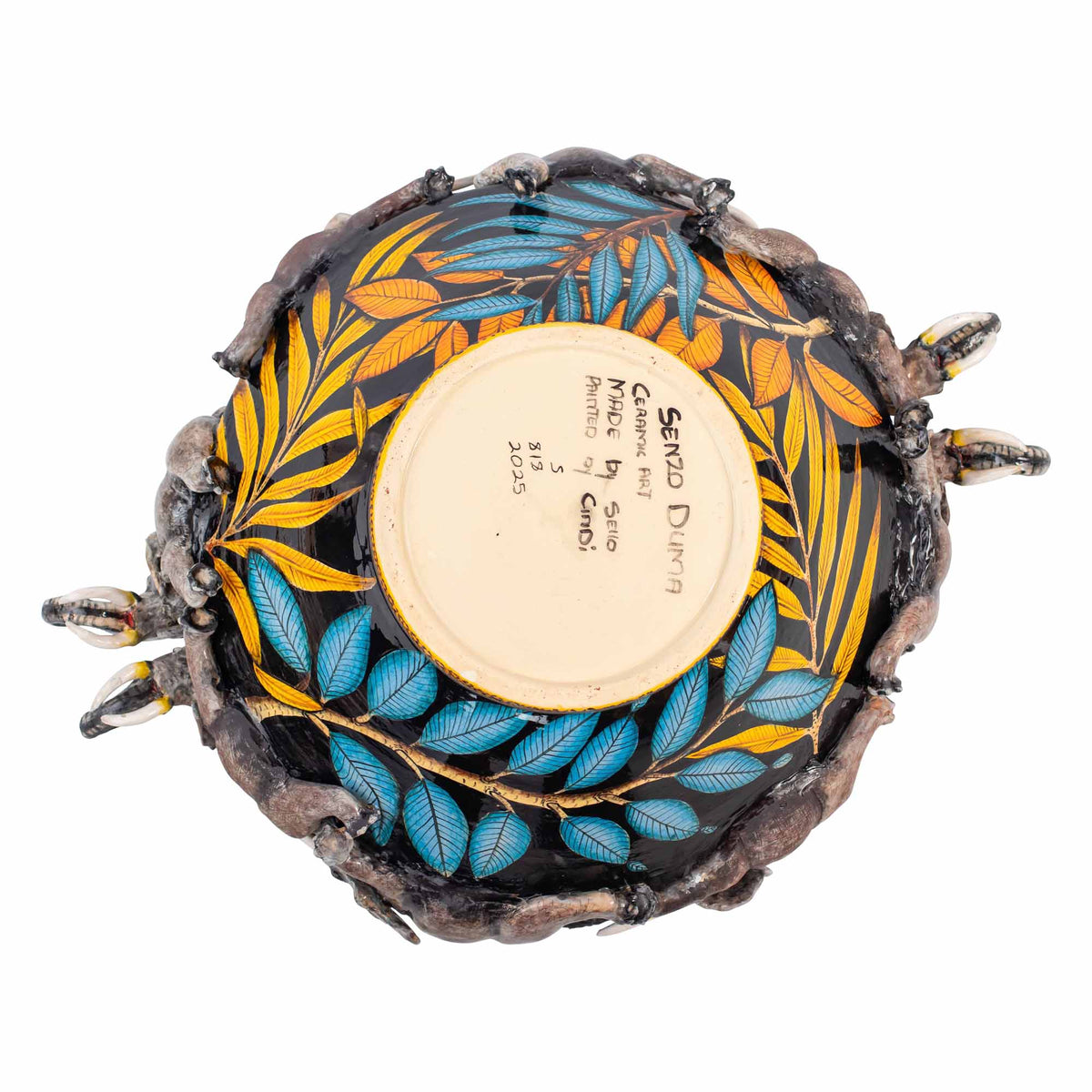 Elephant & orchid flower bowl