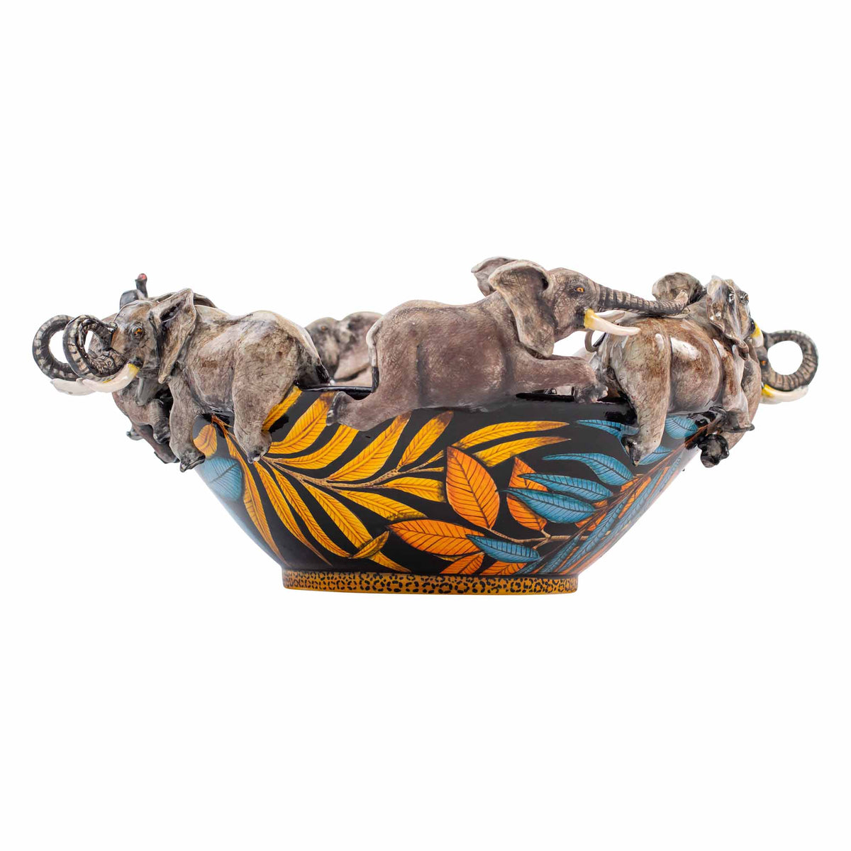 Elephant & orchid flower bowl