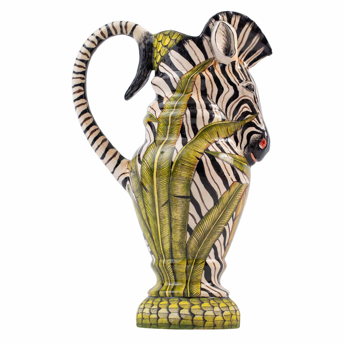 Zebra & palm leaves jug