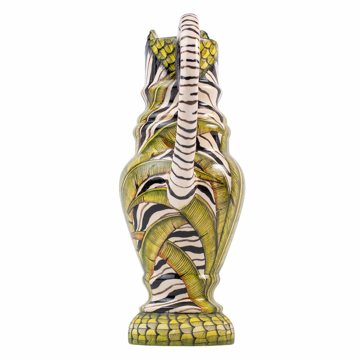 Zebra & palm leaves jug