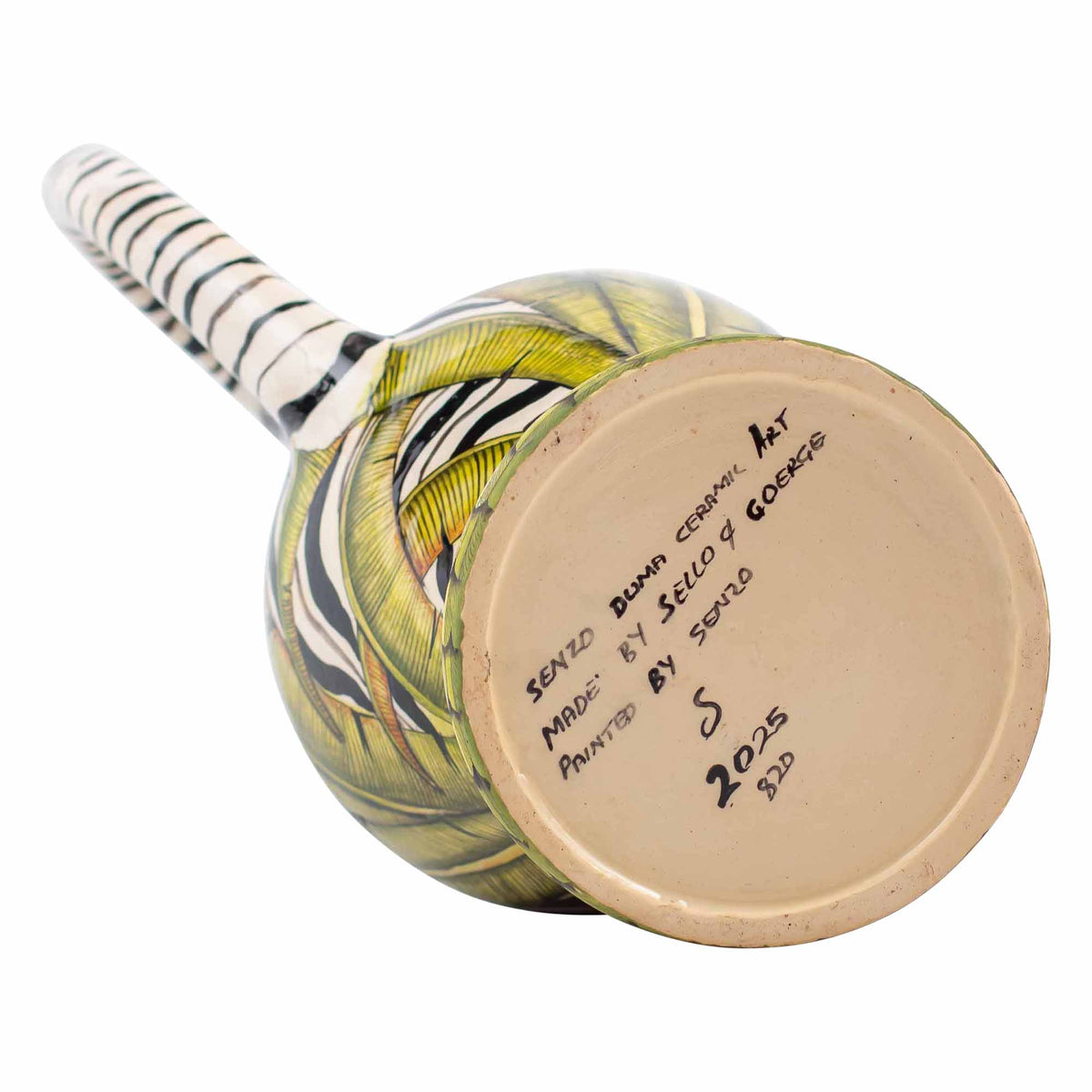 Zebra & palm leaves jug